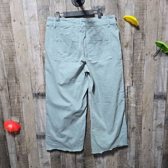 Mica Los Angeles Cropped Wide Leg Stretch Pant Mint Green - Picture 3 of 5